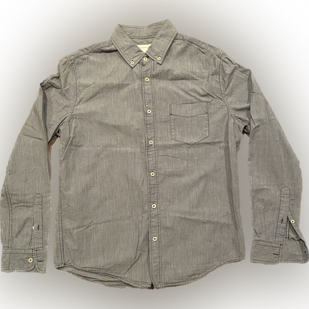 Aeropostal Men’s Casual Medium Long Sleeve Button Down Shirt